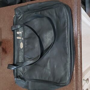 Vintage Pierre Cardin Faux Black Leather Laptop Bag. New Condition.